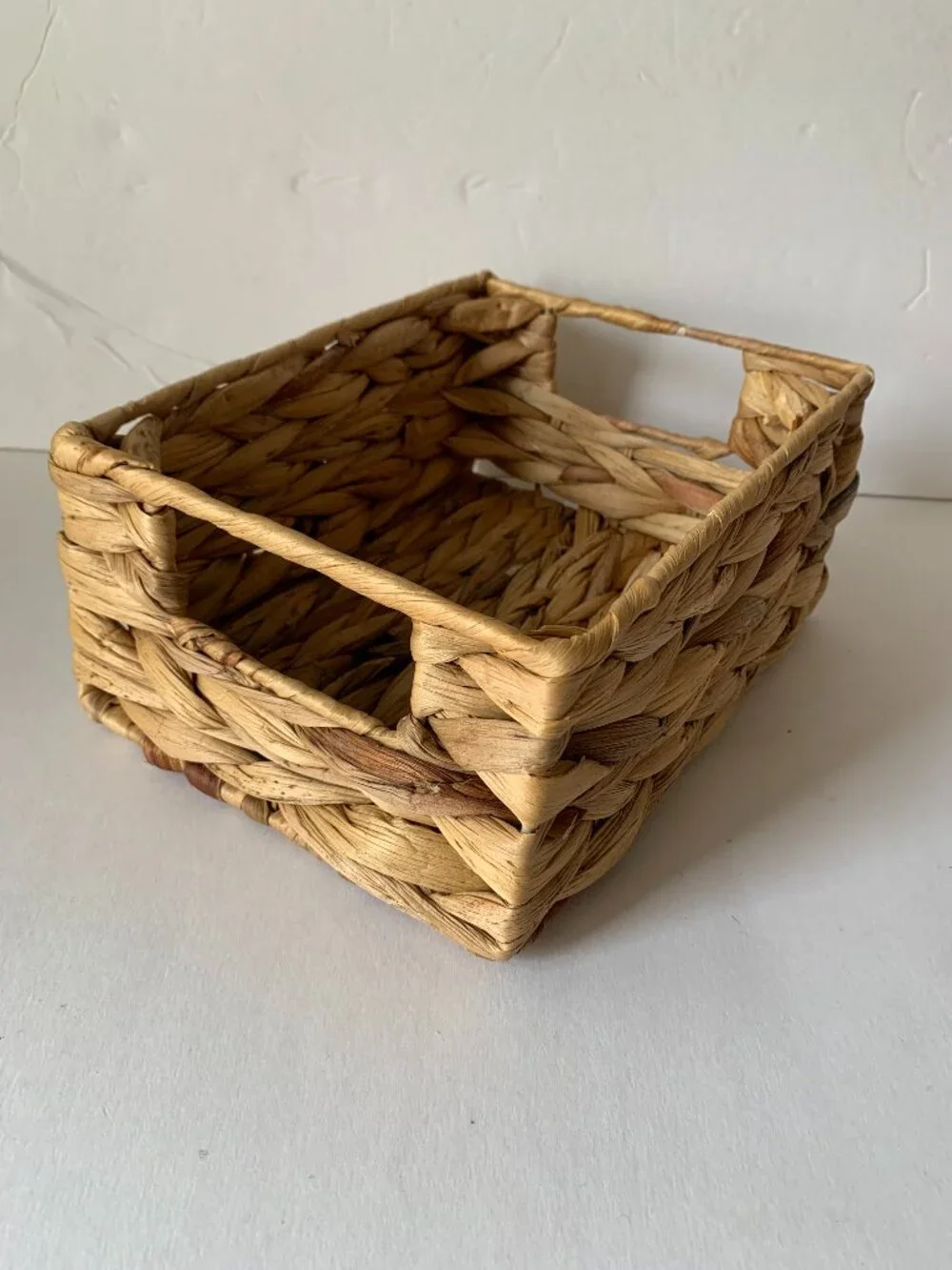 NATURAL WATER HYACINTH WICKER UNDER BED SMALL BASKET